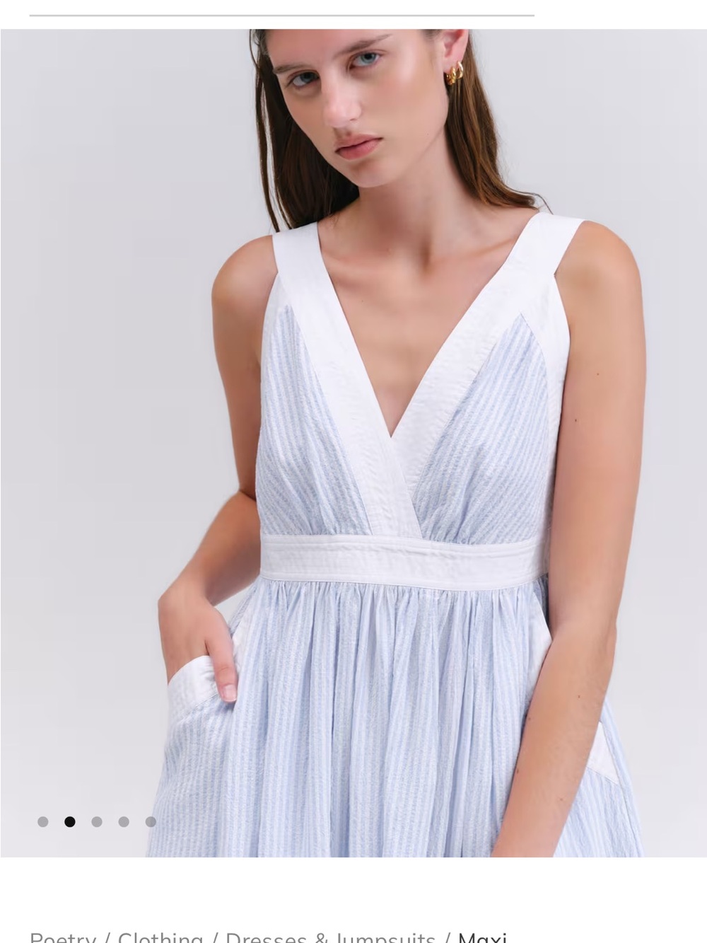 Sandro seersucker striped long dress